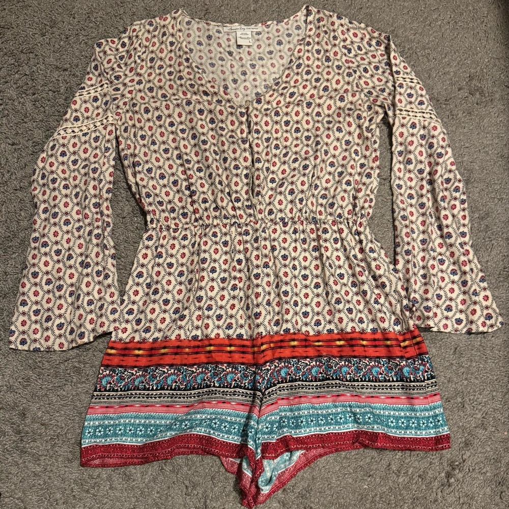 American Rag‎ Juniors' Floral-Print Paisley Romper size Large